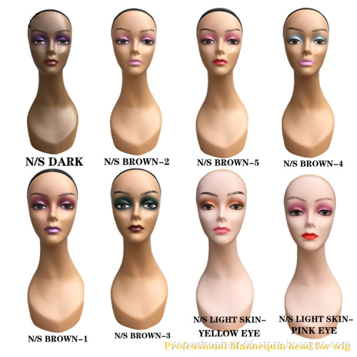 Pvc Half Body Fashion Mannequin Head Display With Shoulders For Makeup Jewelry Wigs Display Wholesale